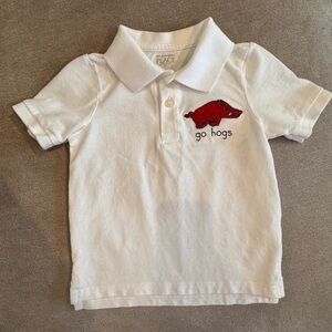 Custom Arkansas Razorback Go Hogs embroidered toddler polo shirt